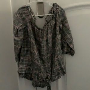 off the shoulder kids long sleeve top